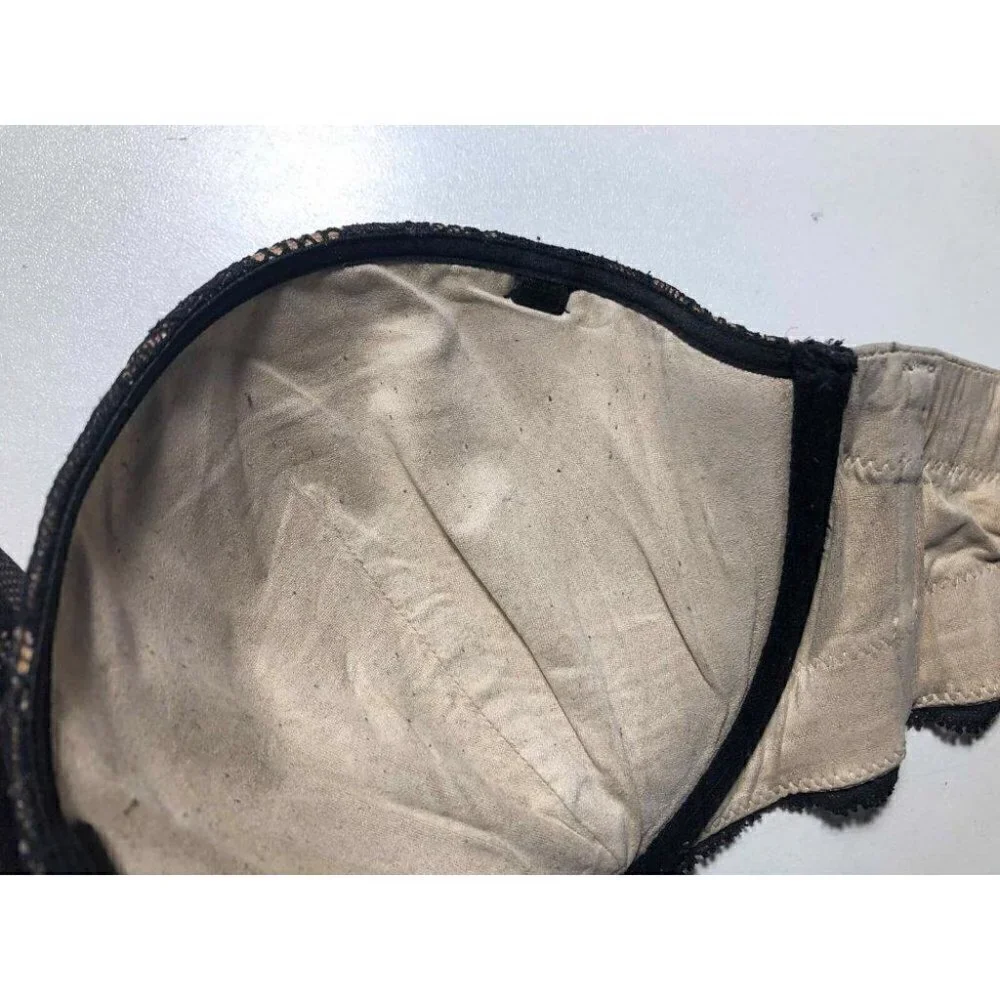 #3405 Victoria's Secret BioFit Multi-Way Lined Strapless Bra 34C Black Underwire